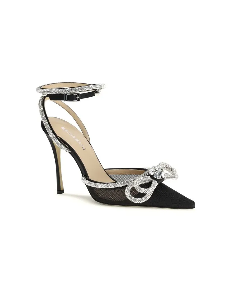 Mach & Mach Women's Black Silk High Heel Pumps Black
