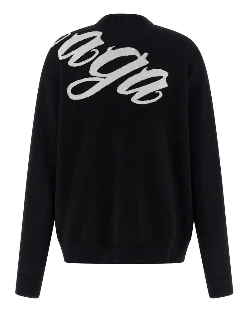 Balenciaga Women's Bicolor Cotton Cardigan Clothing Black