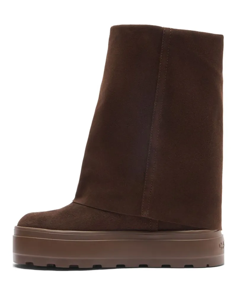 Casadei Suede Platform Boot — Brown Brown