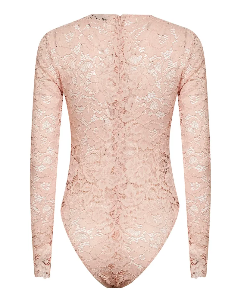 Self-Portrait Women's Bodysuit Floral Lace Beige Polyester Tops Top Beige