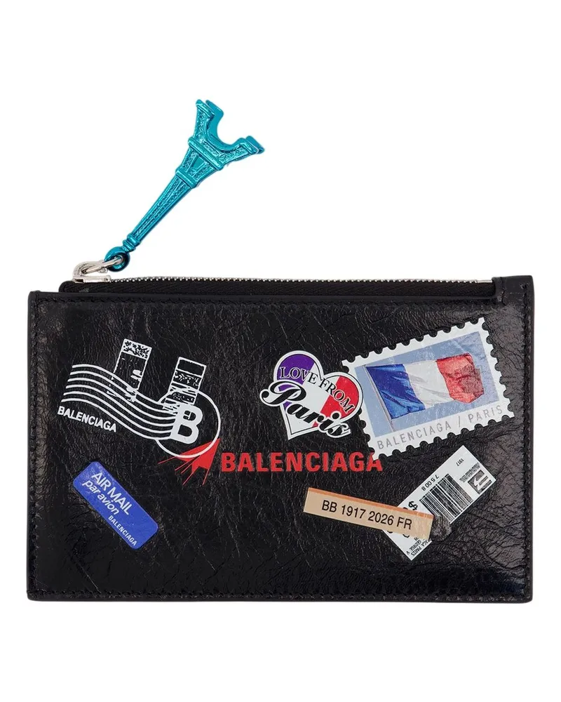 Balenciaga Unisex Cash Long Card Holder -  Leather Multicolor Lambskin Accessories Card-Holder Black