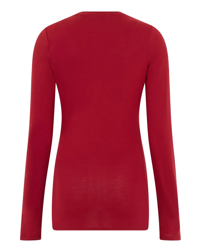 Ludovic de Saint Sernin Women's Long-Sleeve Shirt Red Cotton Top Red