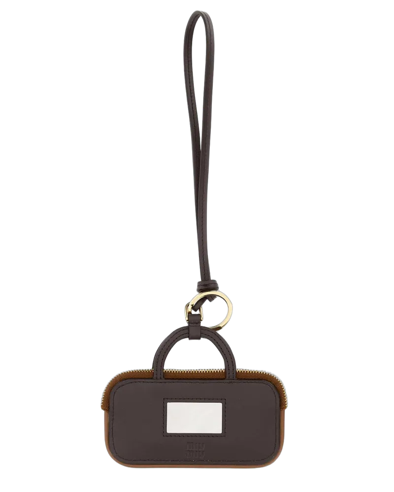 Miu Miu Cognac Portachiavi Keychains Brown