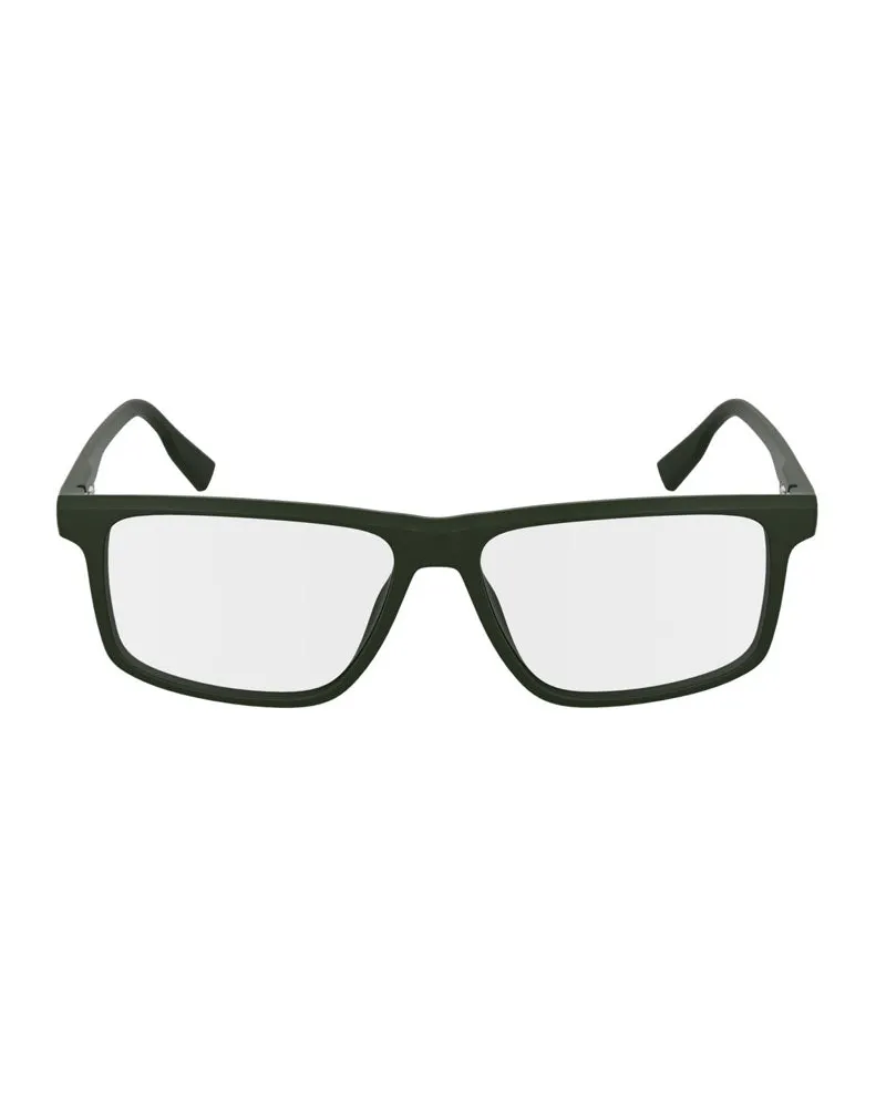 Lacoste Men's Eyeglasses Rectangle Full Rim, Matte Green Frame And Clear Demo Lenses Lens L2959301 Sunglasses Green