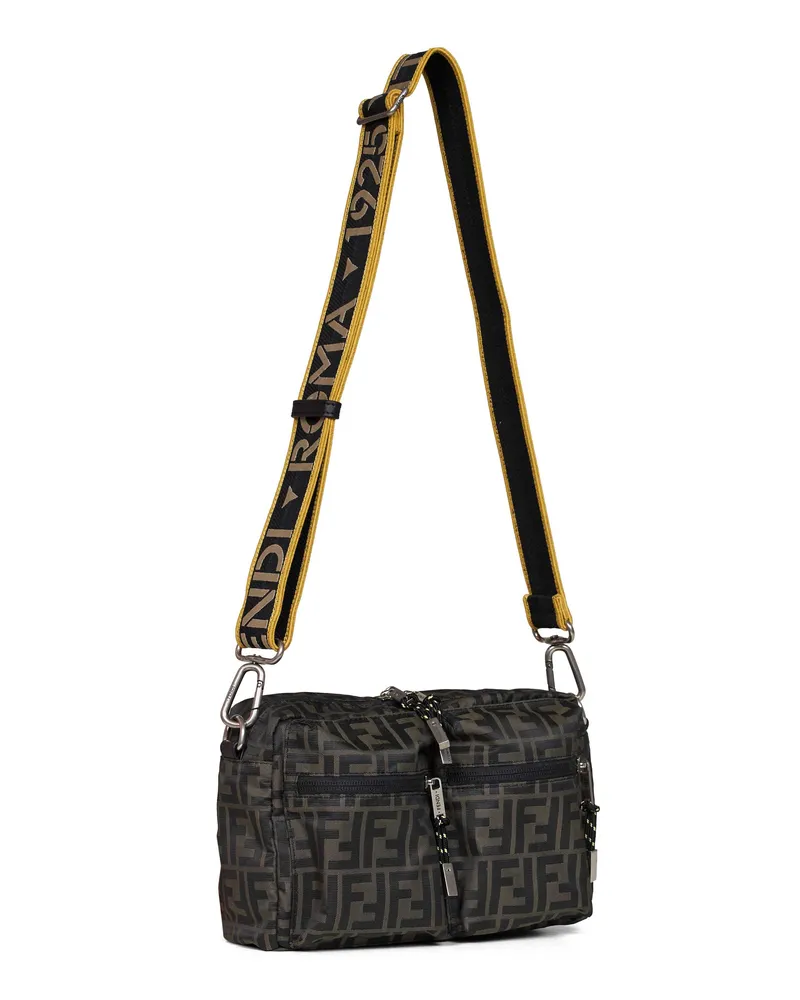 Fendi FF Zucca Technical Fabric Crossbody Bag — Brown Brown