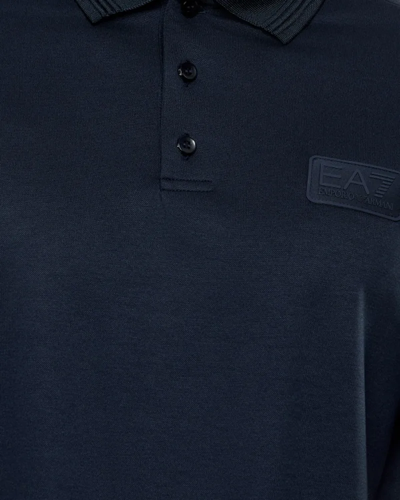 EA7 Men's Polo Shirt Lux Identity Blue Modal T-shirts And Polos Navy