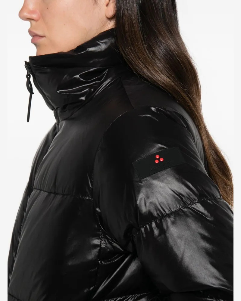 Peuterey Quilted Glossy Down Jacket — Black Black
