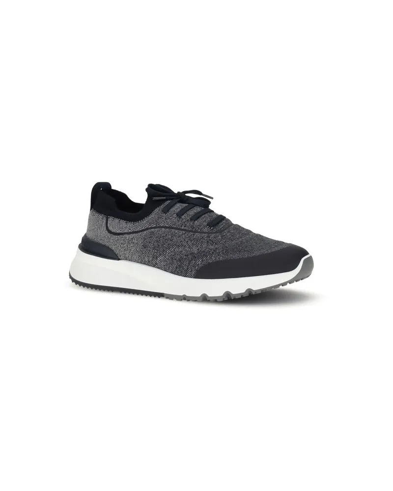 Brunello Cucinelli Men's Gray Cotton Athletic Sneakers Gray