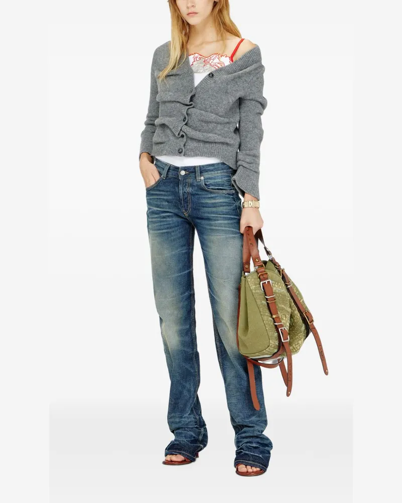 Diesel Felted Wool Blend Cardigan — Grey Grey