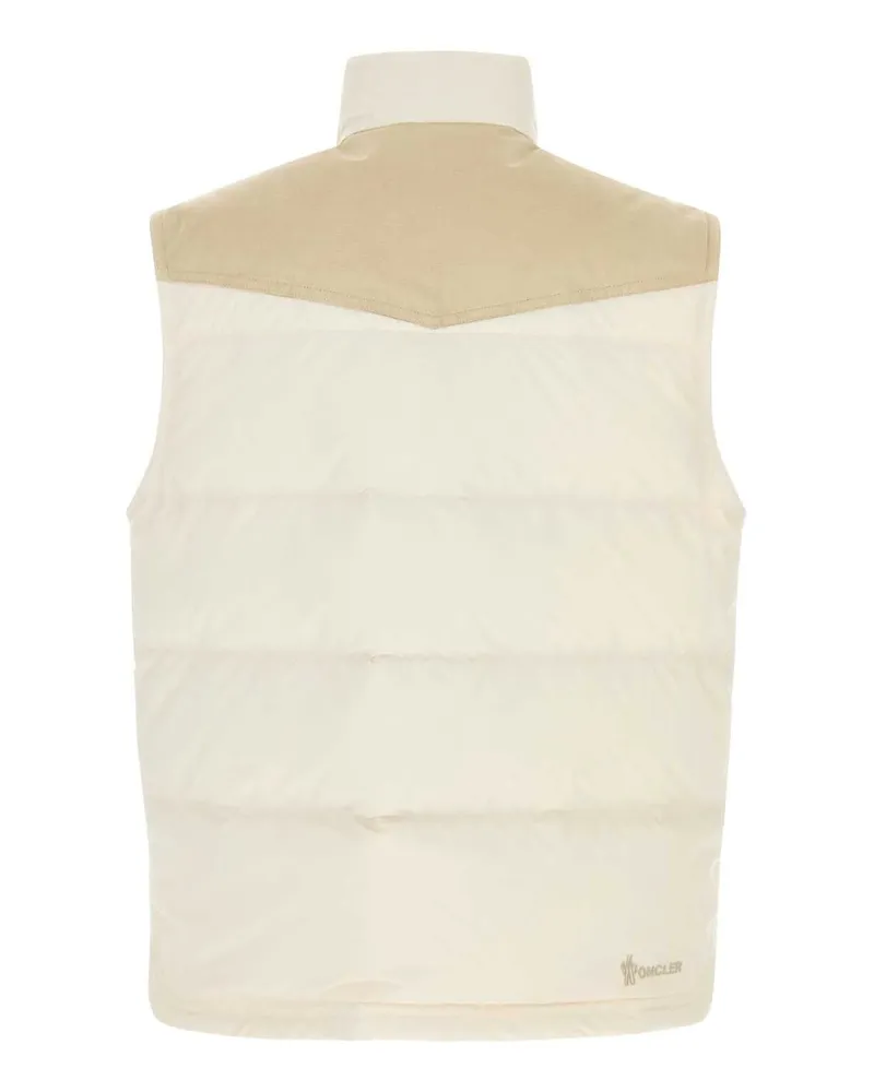 Moncler Men's Ivory Polyester Sleeveless Scais Down Jacket 032 Piumini White