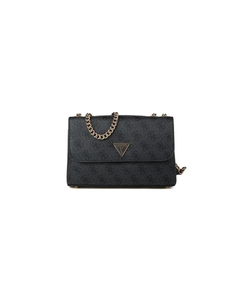 Guess Women's Crossbody Bag Coal Logo Polyurethane Polyester Wool Crossbody-bags Black