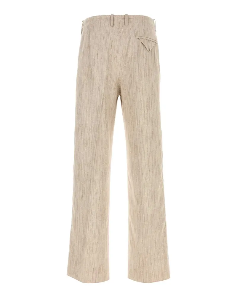 Bottega Veneta Men's Melange Sand Viscose Blend Pant Greyputty Pantaloni Trousers Gray
