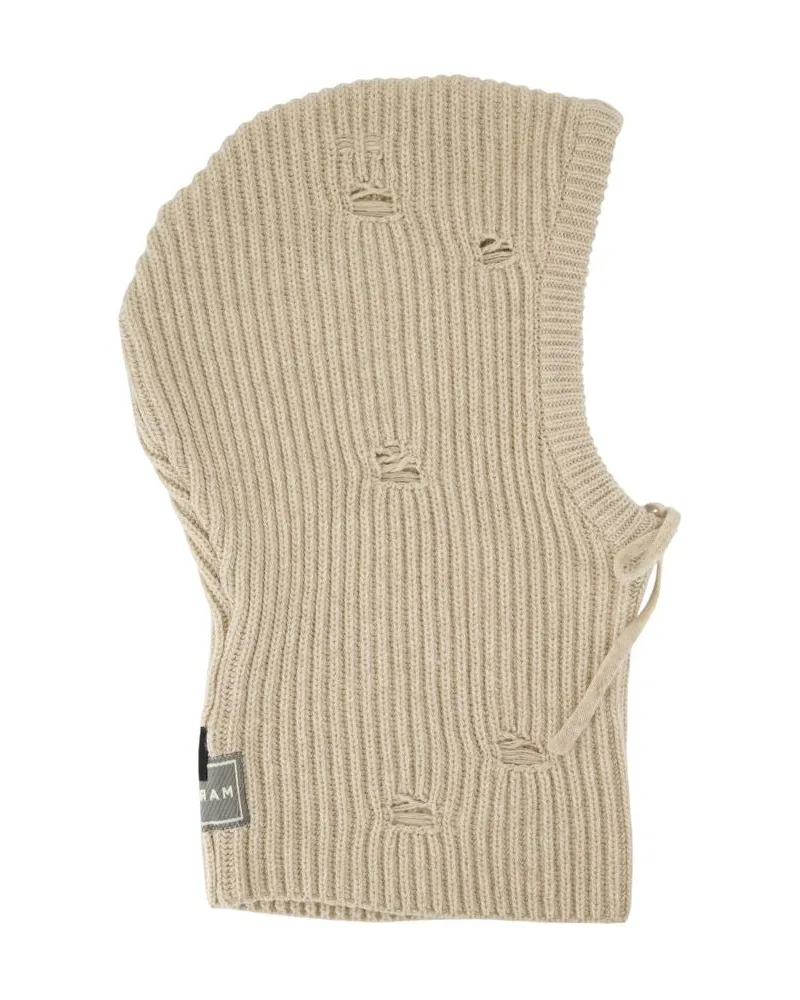Maison Margiela Unisex S52tb0008-M13138-806m Ribbed Wool Beanie Beige Beige