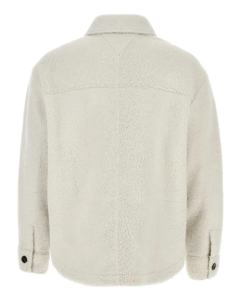 Bottega Veneta Men's Chalk Shearling Oversize Shirt Popcorn Exterior: Lamb Fur Camicie Beige