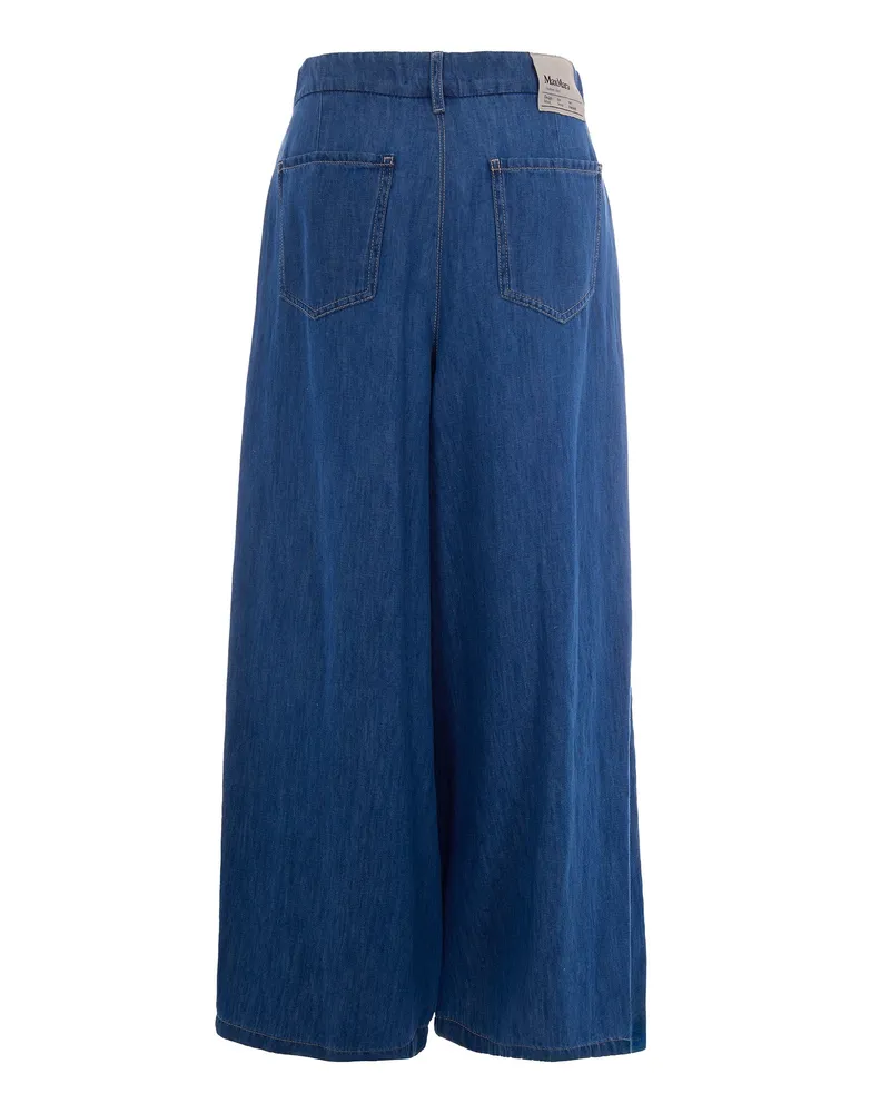 Max Mara Women's Denim Trousers Midnight Blue Cotton Blue