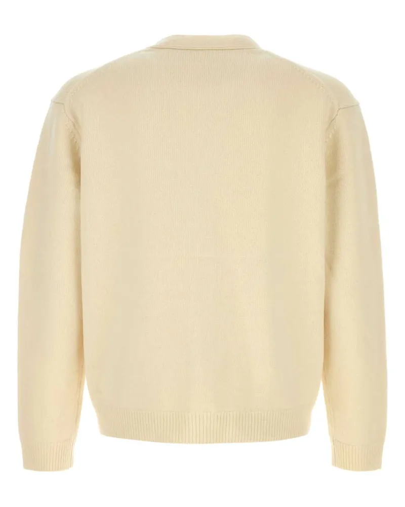 Kitsuné Men's Cream Wool Cardigan Ecrutanbeige Exterior: Maglieria Beige