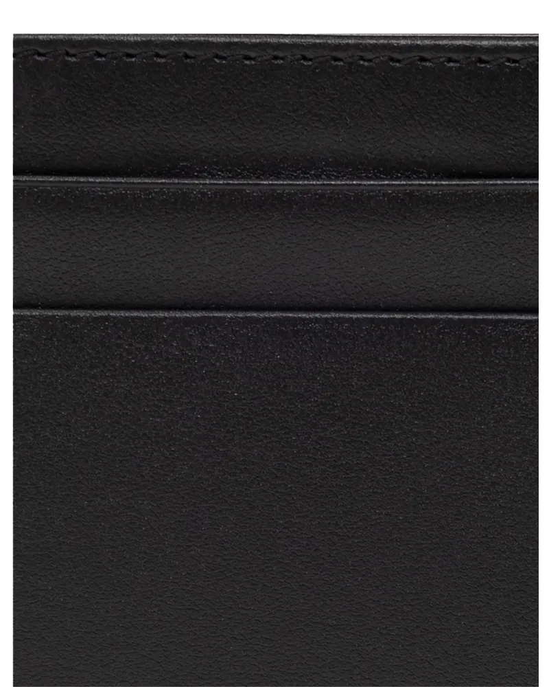 Dolce & Gabbana Embossed Logo Leather Card Case — Black Black