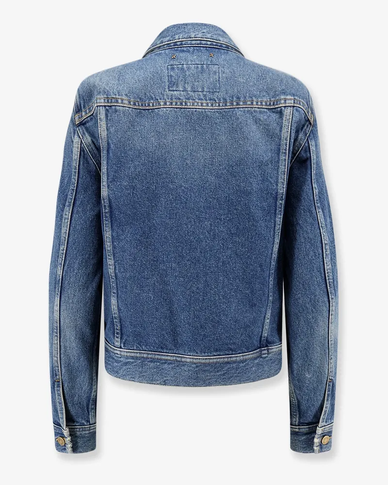 Golden Goose Women's Denim Jacket Slim Fit Blue Cotton Blue