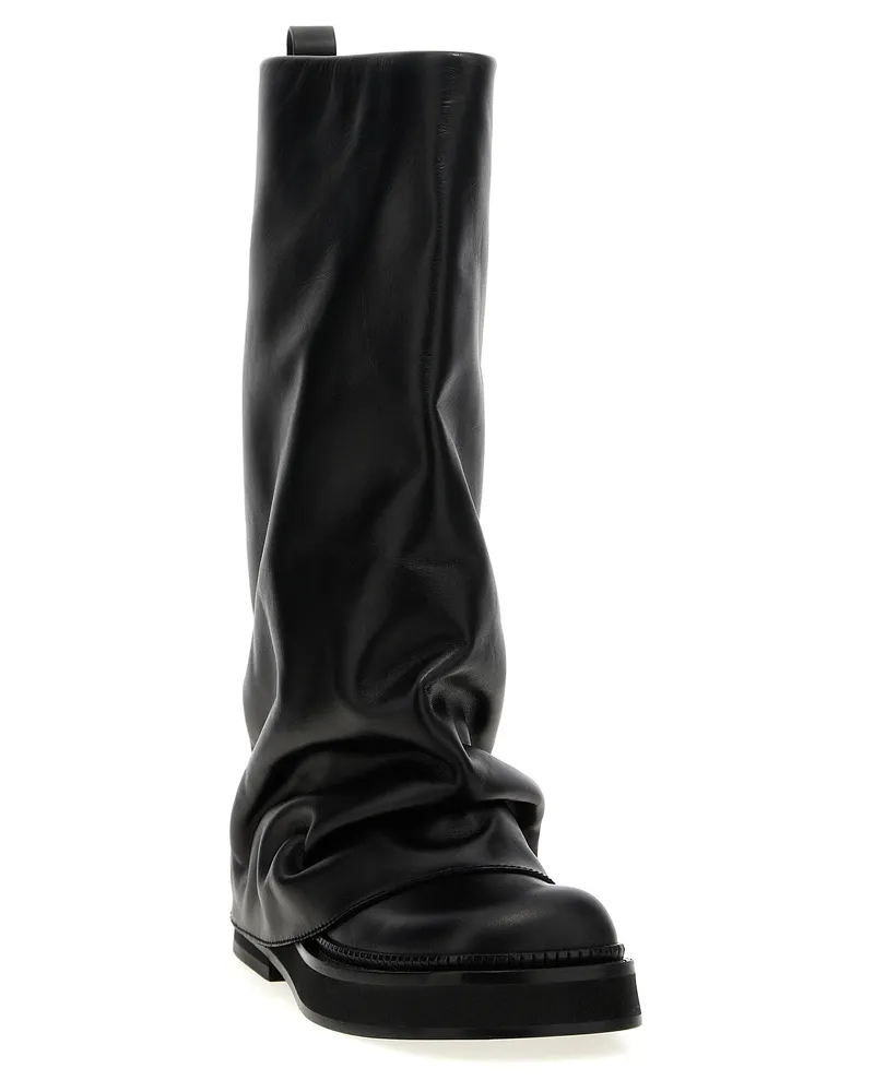 ATTICO Women's Black Calfskin Over The Knee Shoe Black