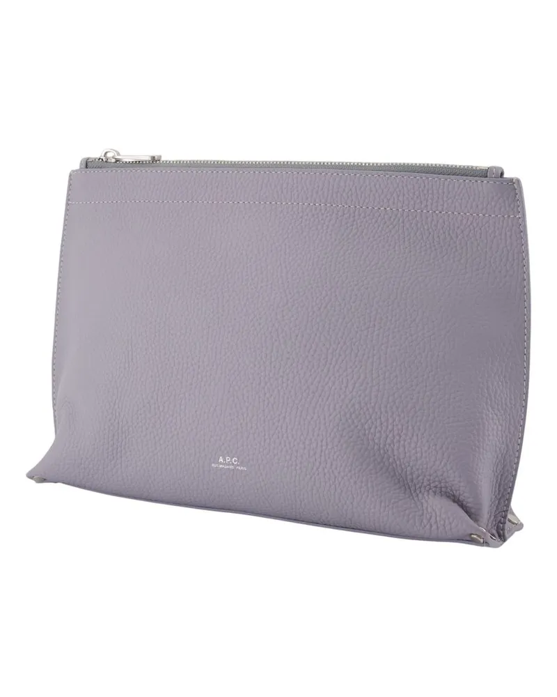 A.P.C. Women's Neige Clou Toiletry Bag Leather Purple Cowhide Accessories Vanity-case Purple