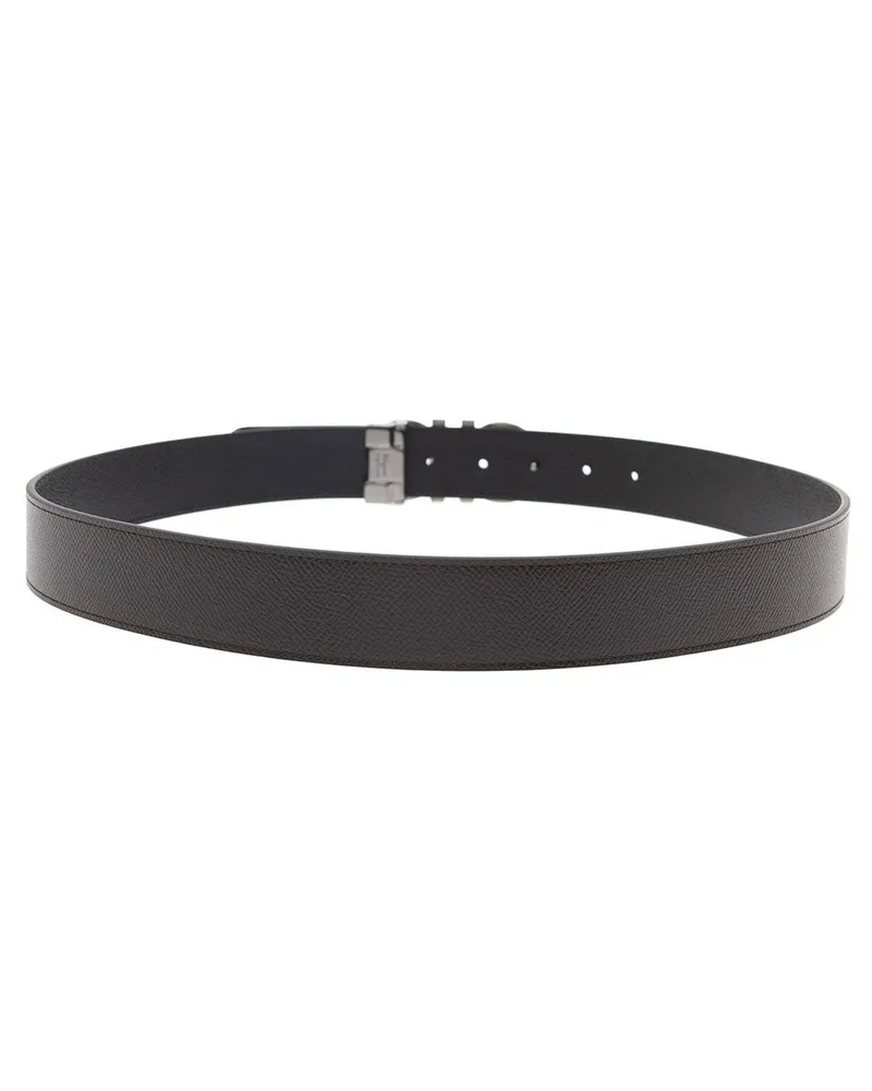Ferragamo Men's Belt With Gancini Buckle, Reversible Brown Leather Calf Brown