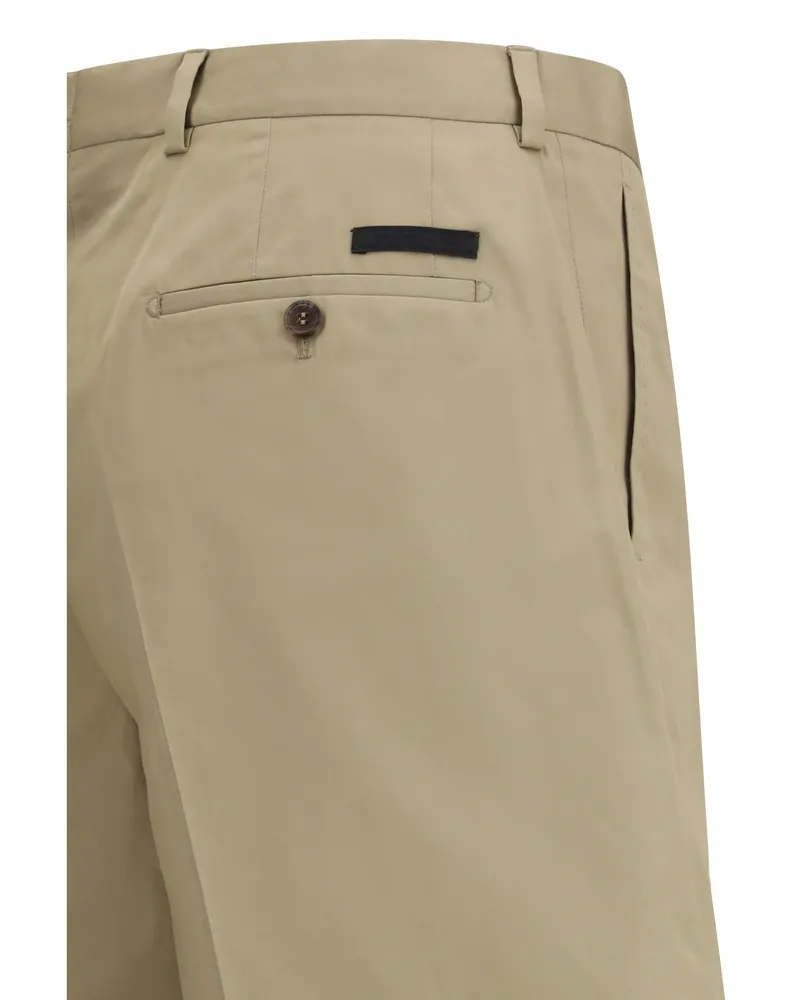 Prada Cotton Bermuda Shorts — Beige Beige