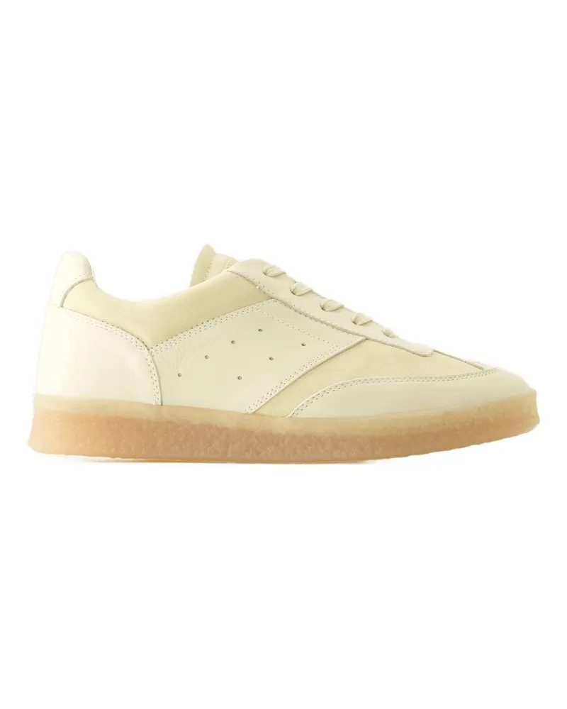 Maison Margiela Women's Sneakers -  Leather Beige-White Calfskin Shoes Beige