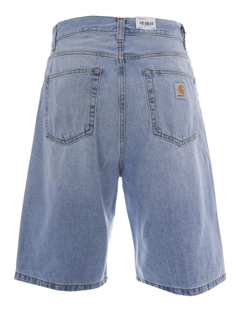 Carhartt WIP Men's Bermuda Shorts Landon Blue Cotton Robertson Denim 'robertson Blue