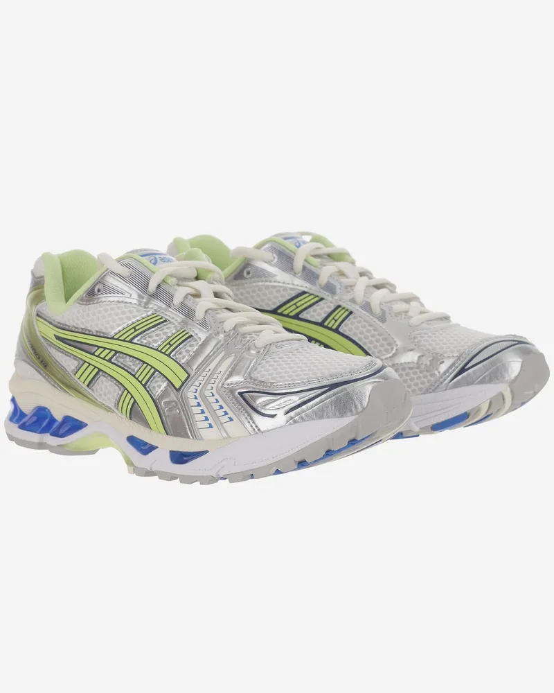 Asics Unisex Sneakers Gel-Kayano 14 White-Lime Green Polyester Trainers White/lime White