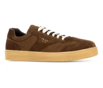 Men's Brown Suede E Re-Nylon Sneakers Cacao