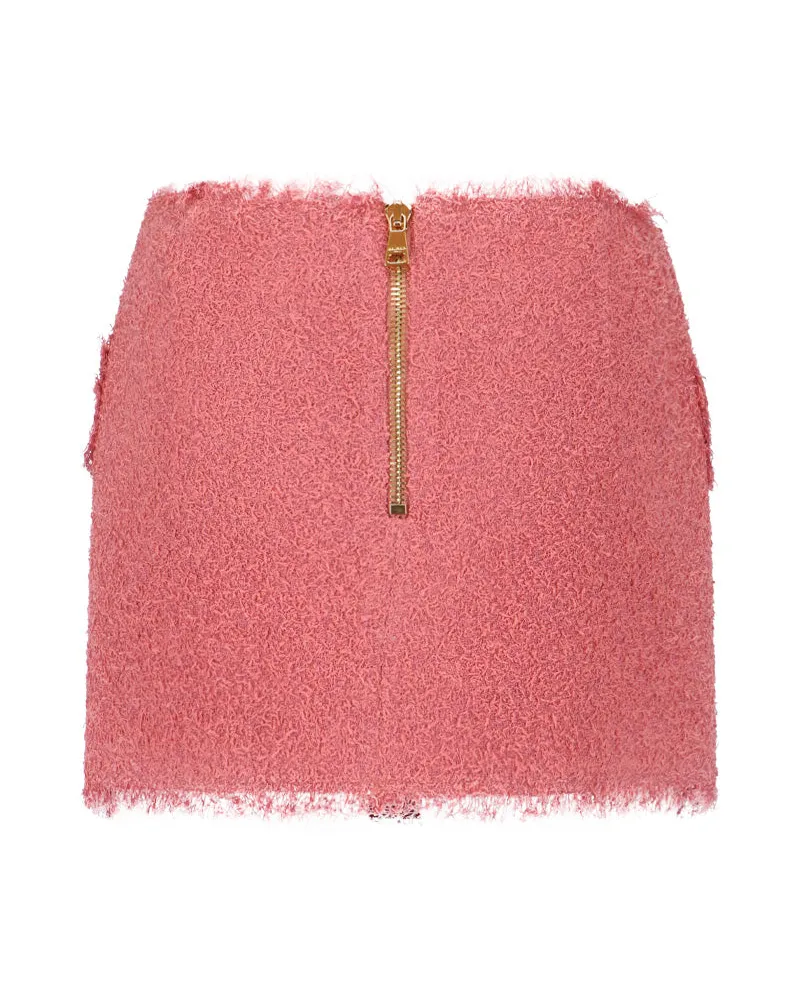 Balmain Women's Skirts Pink Virgin Wool Pink