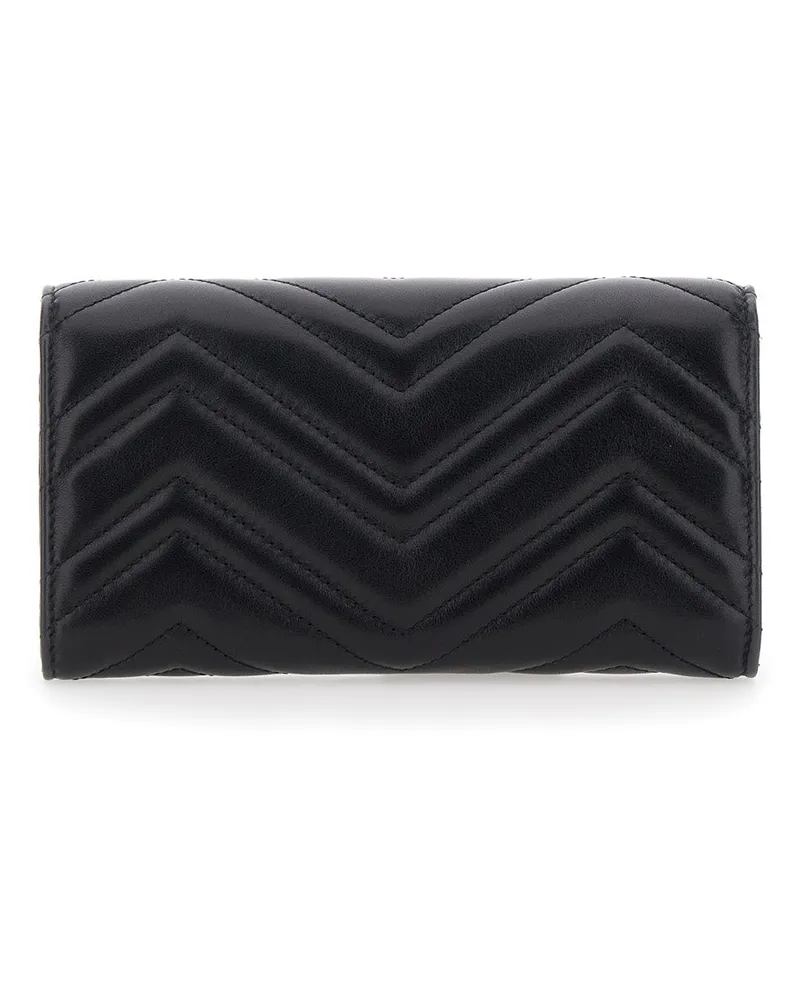 Gucci Women's Wallet Gg Marmont Continental Black Leather Black