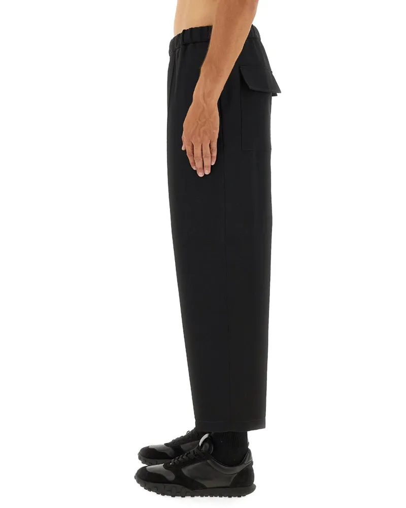 Jil Sander Tapered Wool Trousers — Black Black
