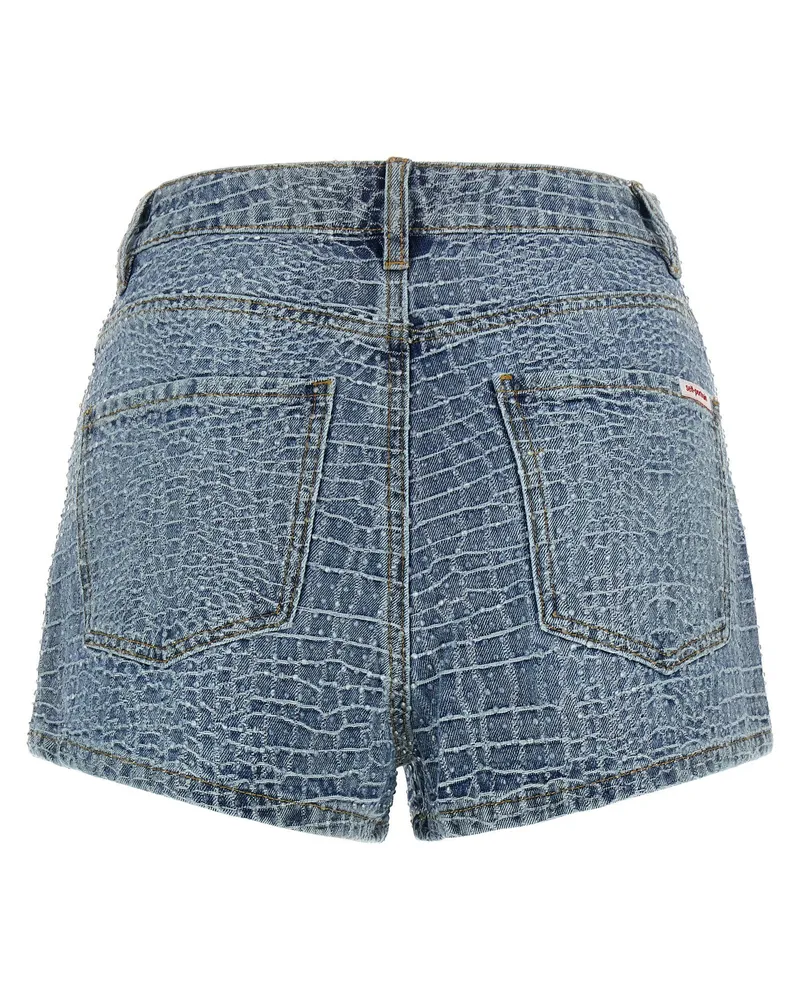 Self-Portrait Denim Shorts — Blue Blue