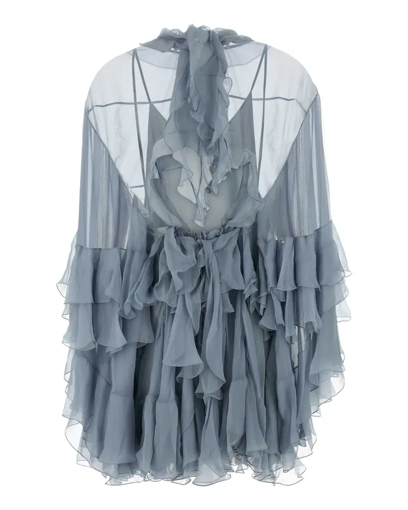 Chloé Silk Ruffled Dress — Blue Blue