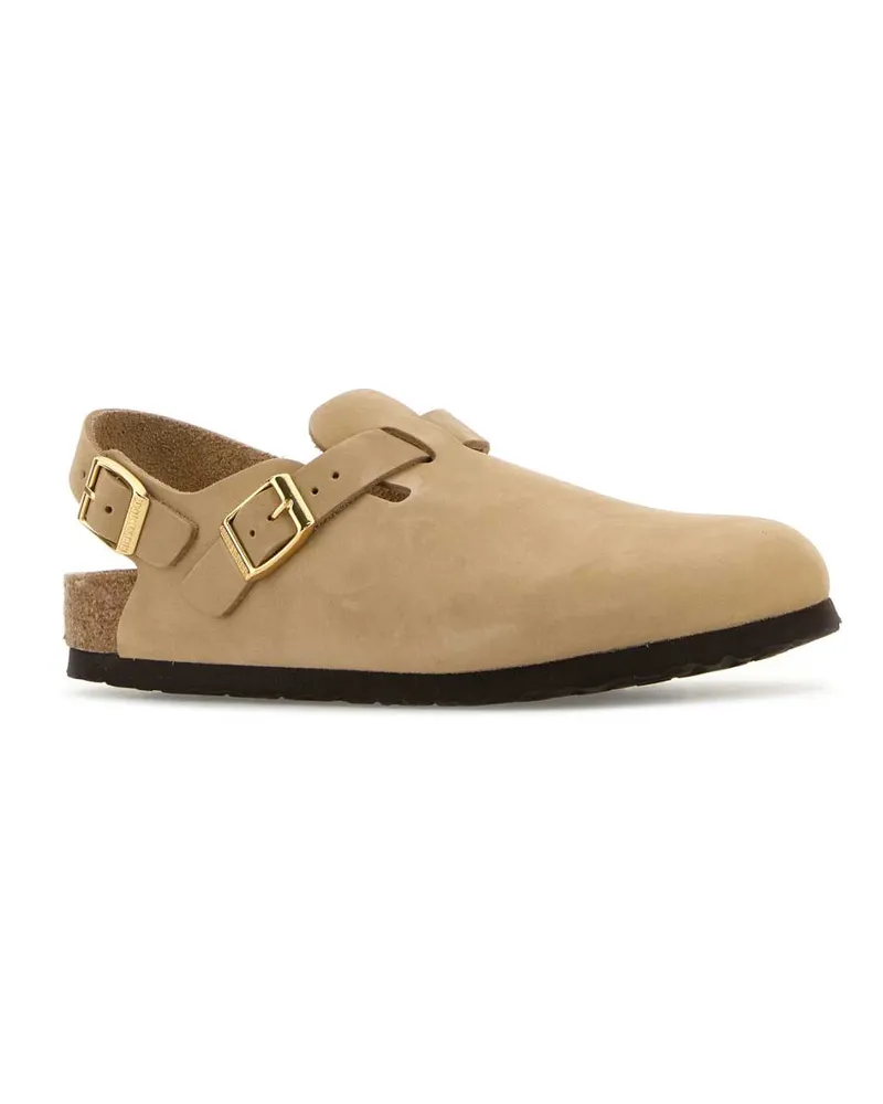 Birkenstock Unisex Sand Suede Tokyo Slippers Sandcastle Flat Shoes Beige
