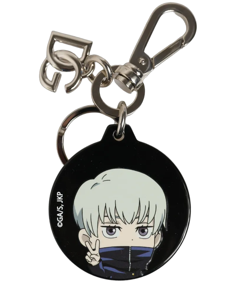 Dolce & Gabbana Women's Black Kaisen Toge Inumaki Charm Metal Keychain Keyring Polyester Zamak Steel Brass Accessory Black