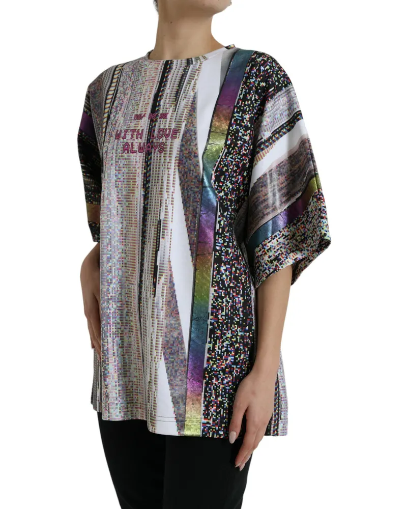 Dolce & Gabbana Women Multicolor With Love Always Print T-Shirt Cotton Polyester Multicolor