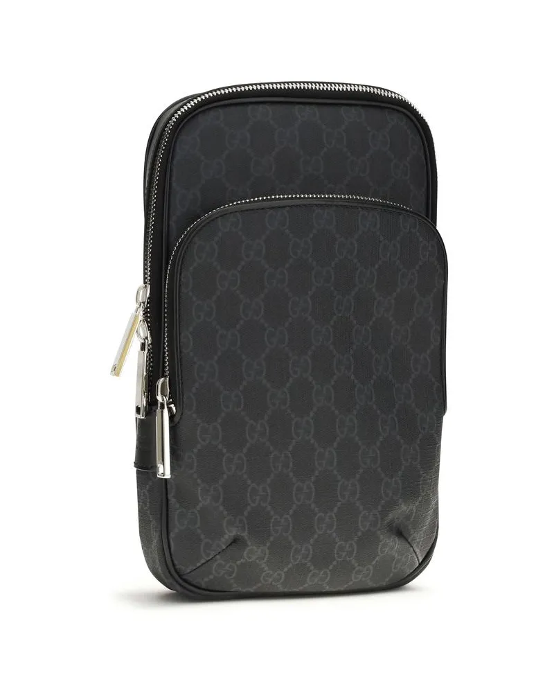 Gucci GG Supreme Canvas Shoulder Bag — Black Black
