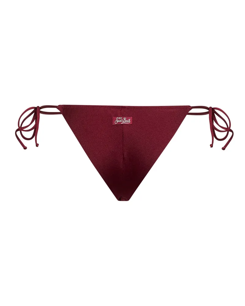 MC2 Saint Barth Women's Bikini Bottom Marielle Bordeaux Glossy Lycra Polyamide Swimwear Sea Clothing Bordeaux