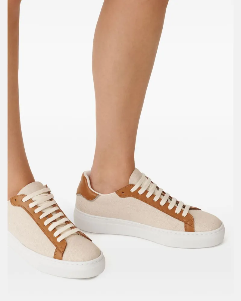 Fabiana Filippi Women's Lace-Up Two-Tone Sneakers Beige Ss25 W Beige