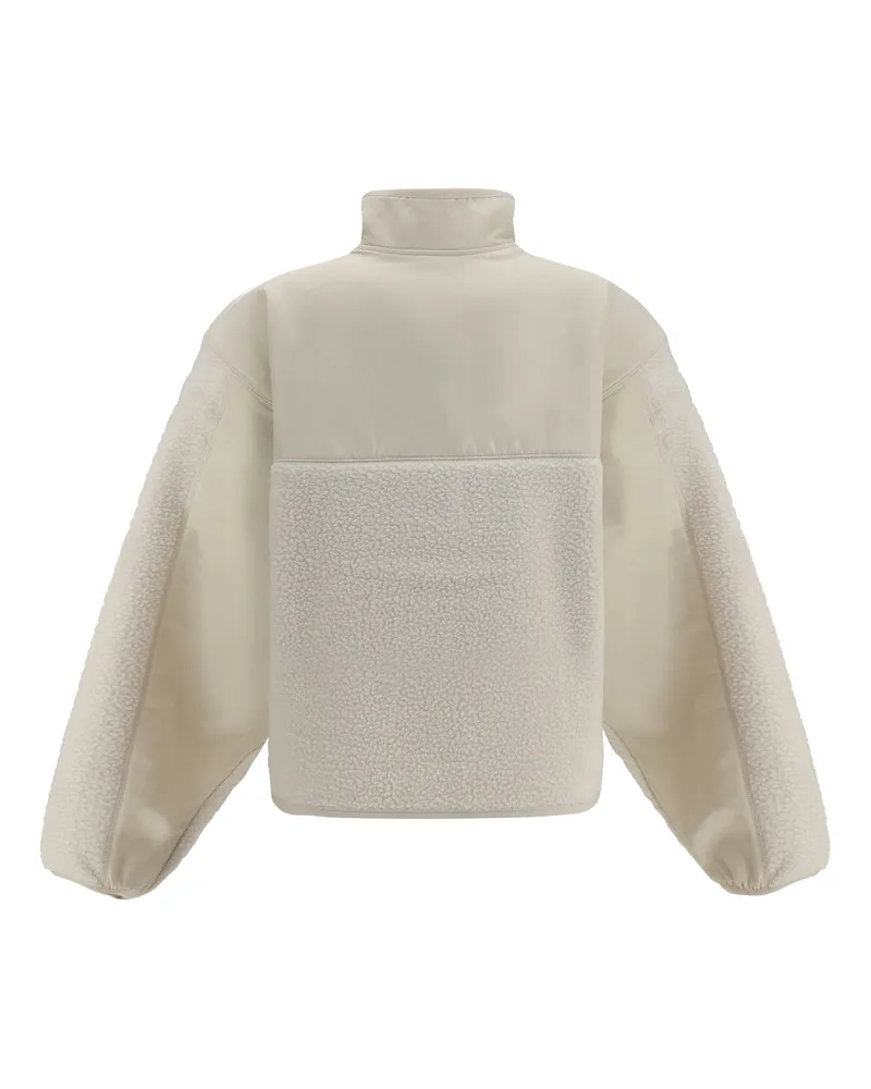 New Balance High-Neck Fleece Jacket — Beige Beige