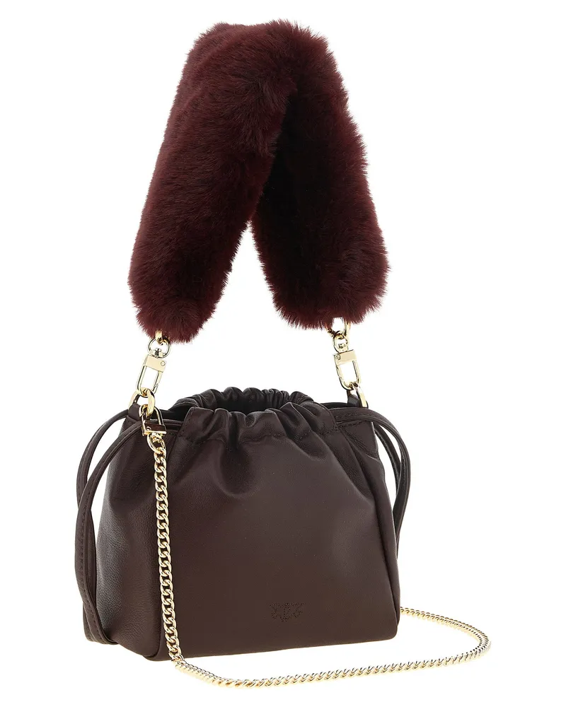 Pinko Nappa Leather Bucket Bag — Black Black