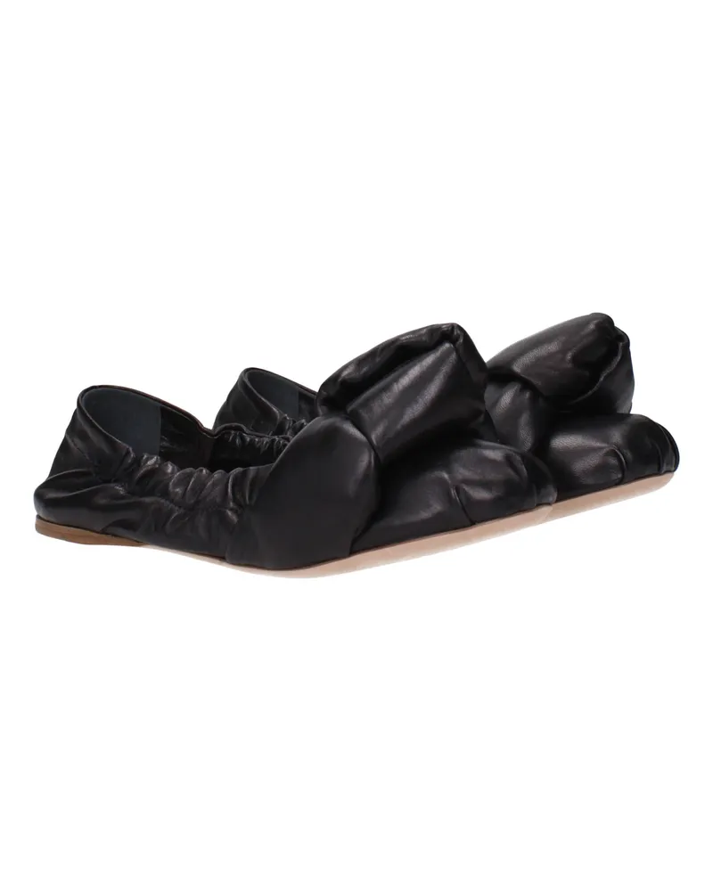 Miu Miu Women's Black Leather Ballet Flats Black