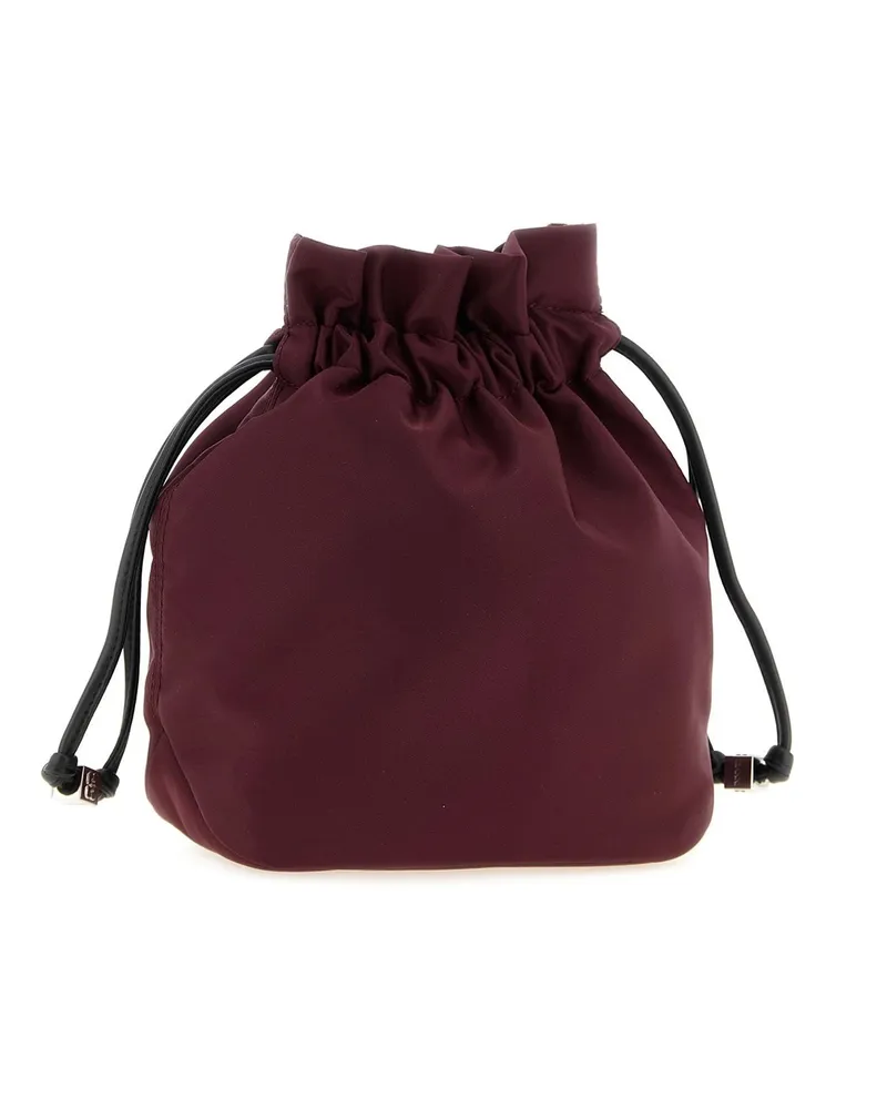 Ganni Women's Nylon Bucket Bag Windsor Wine Recycled Polyamide Handbags Hand Wine