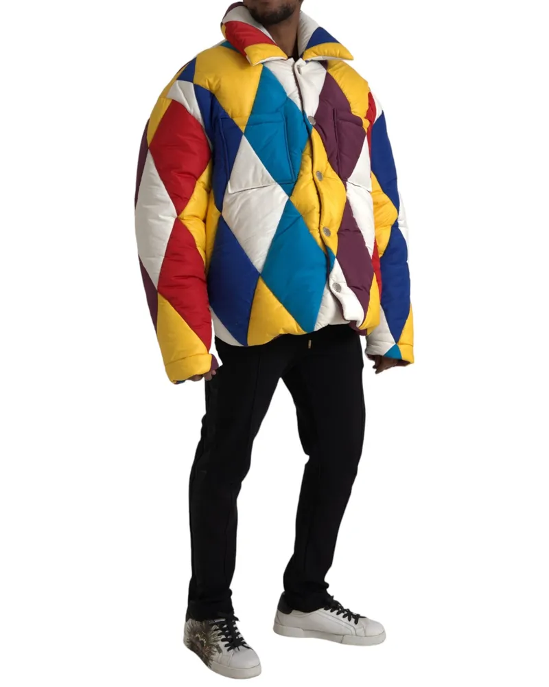 Dolce & Gabbana Multicolor Windbreaker Puffer Jacket Men Polyester Clothing Multicolor