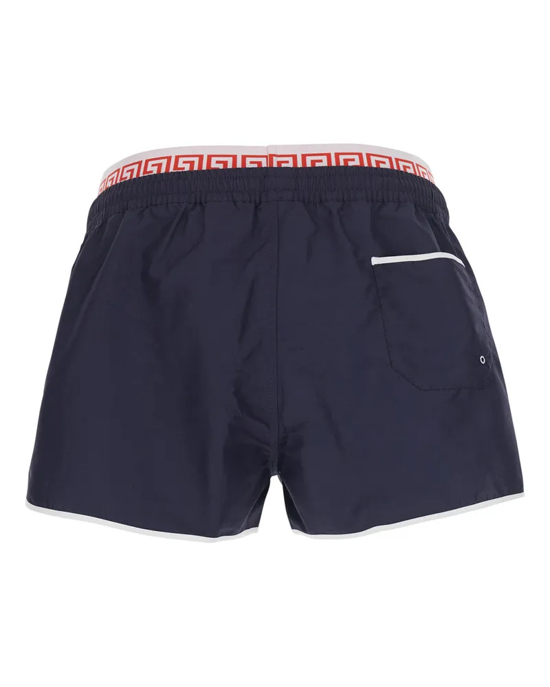 Versace Men's Swim Shorts Blue Polyester Beachwear Sea Clothing Navy