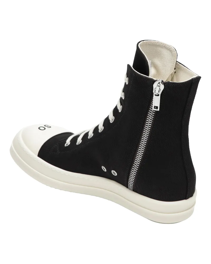 DRKSHDW by Rick Owens Denim High-Top Sneakers — Black Black