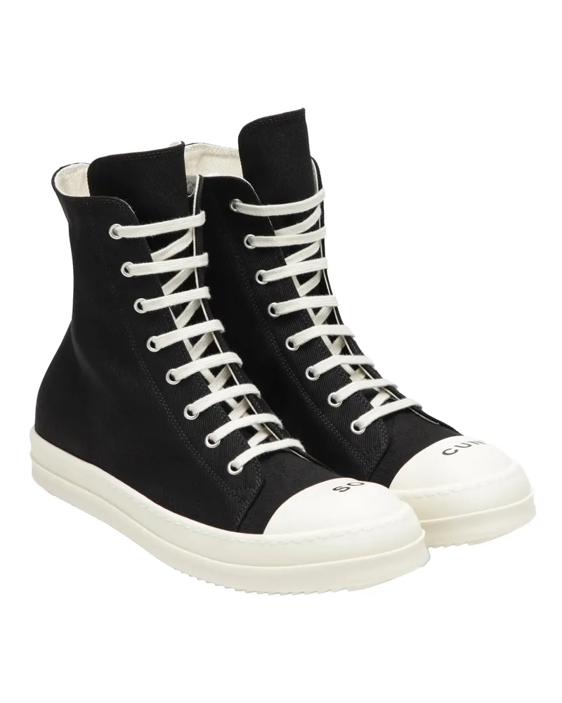 DRKSHDW by Rick Owens Denim High-Top Sneakers — Black Black