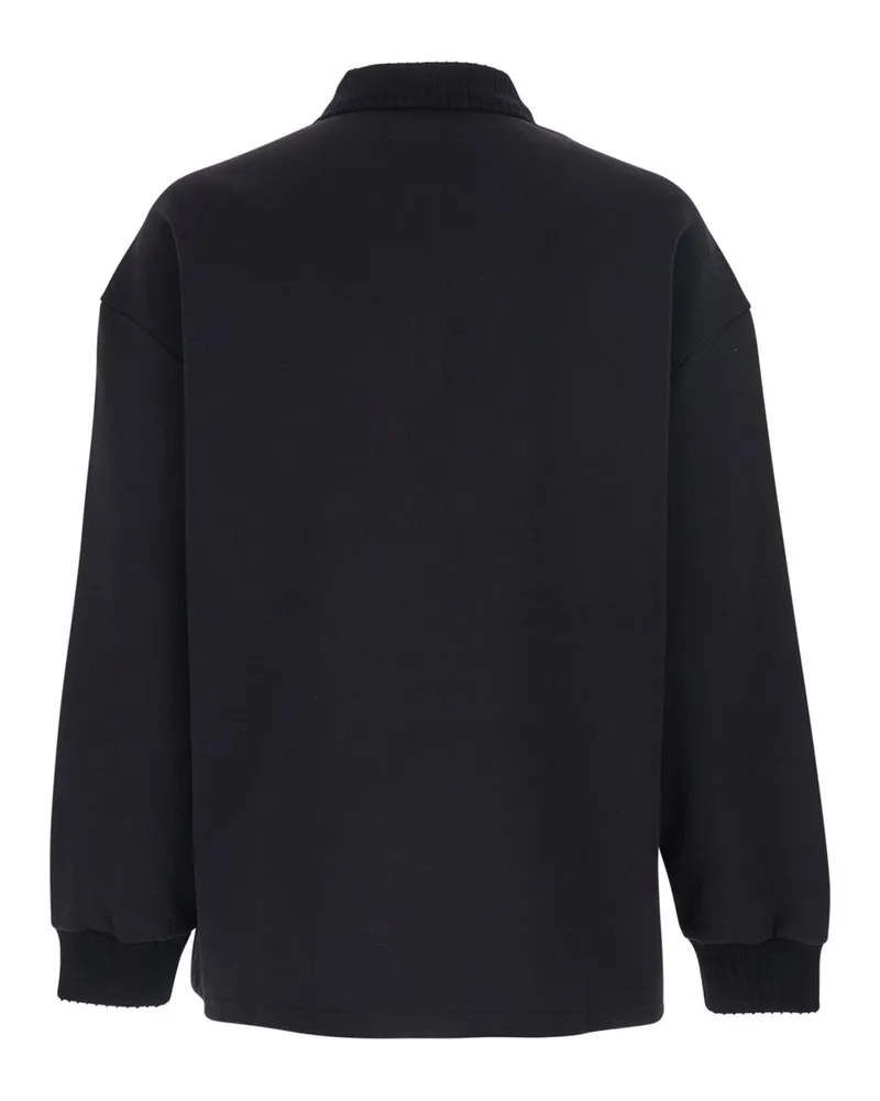 Amiri Men's Polo-Neck Sweatshirt Black Cotton Sweatshirts Sweater Black